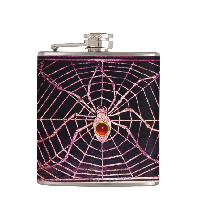 Petaca SPIDER Y WEB Red Ruby Black (Anverso)