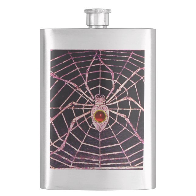 Petaca SPIDER Y WEB Red Ruby Black (Anverso)