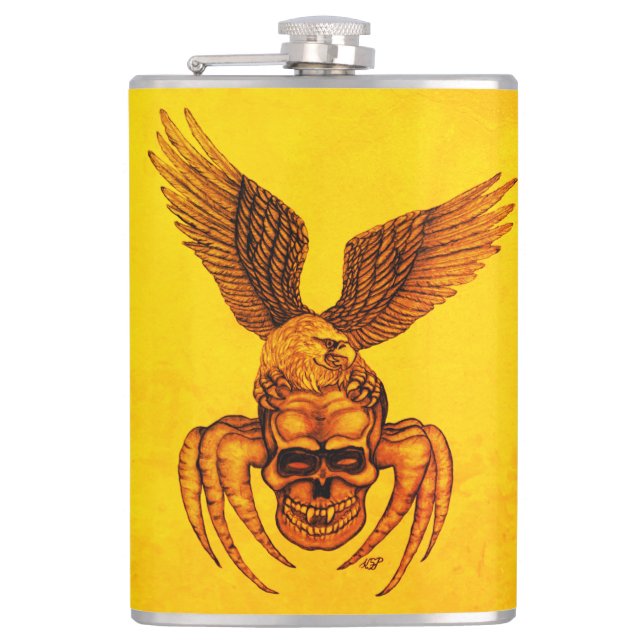 Petaca Spiderskull con águila (Anverso)