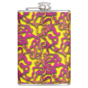 Petaca Squiggly Loops patrón sin fisuras 14 + tu trasero.