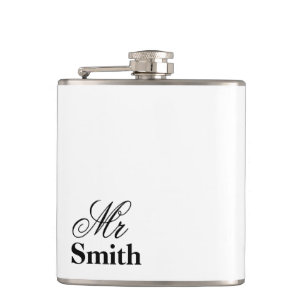 Petaca Sr. Nombre personalizado Blanco Negro