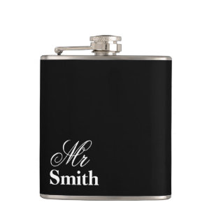 Petaca Sr. Personalized Name Black