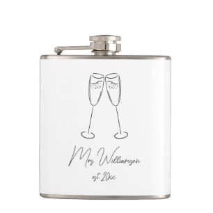 Petaca Sra. Champagne Glass Boda Novia