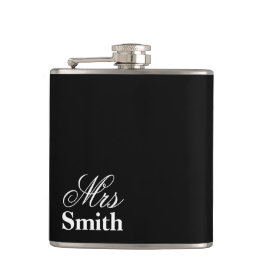 Petaca Sra Nombre Personalizado Blanco Negro