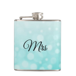 Petaca Sra. Wife Hers Verde azulada Flask
