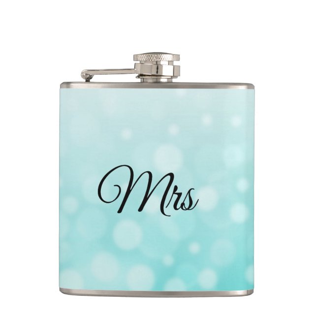 Petaca Sra. Wife Hers Verde azulada Flask (Anverso)