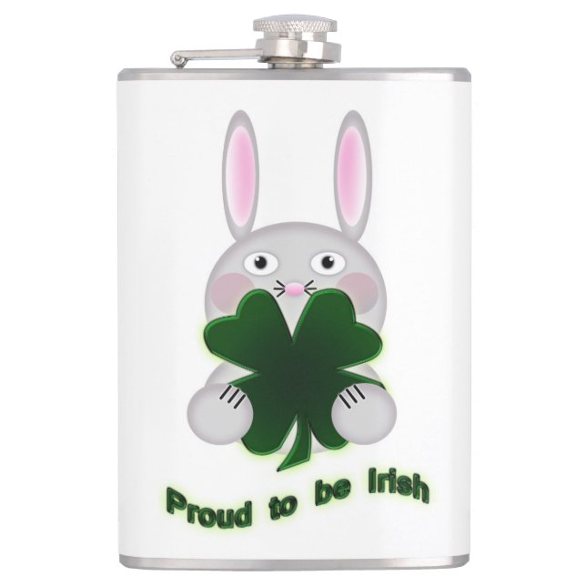 Petaca St. Patricks Bunny Orgulloso de ser el Shamrock ir (Anverso)