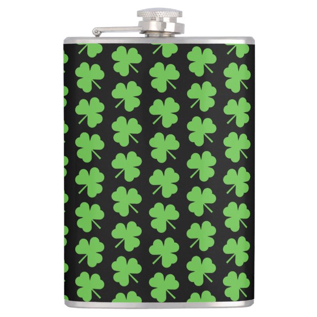 Petaca St. Patricks Clover Vinyl Wrapped Flask (Anverso)