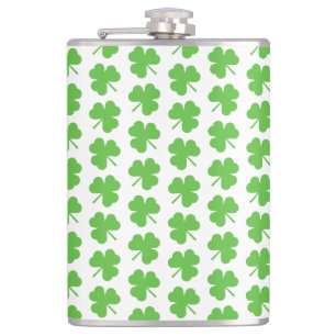 Petaca St. Patricks Clover Vinyl Wrapped Flask