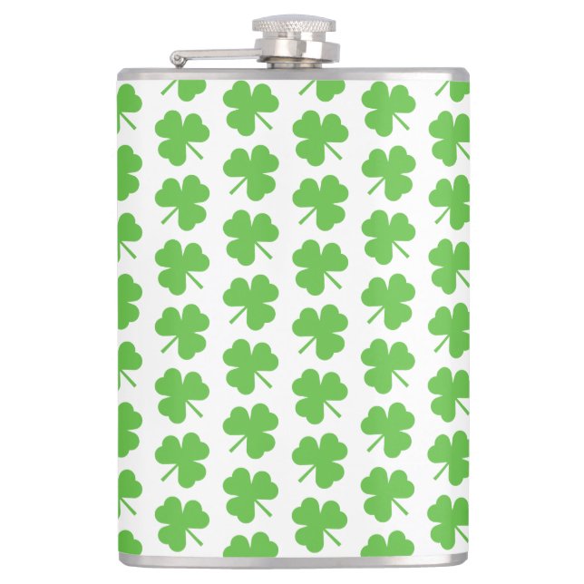 Petaca St. Patricks Clover Vinyl Wrapped Flask (Anverso)