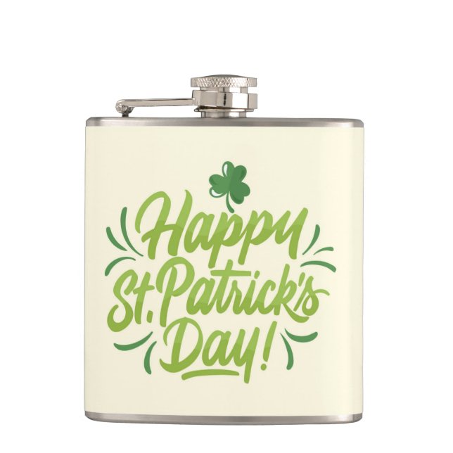Petaca St. Patrick's Day Personalizado Flask Green Beer M (Anverso)