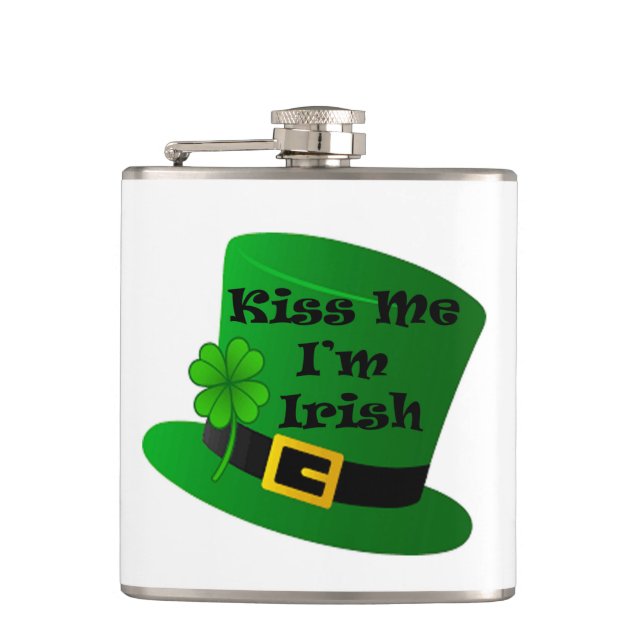 Petaca St. Patricks me besa que soy la flaca embotellada  (Anverso)