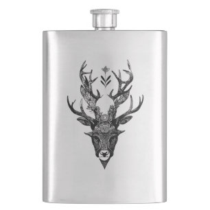 Petaca Stag Deer Wild Animal Nature Ilustracion Art Tatt