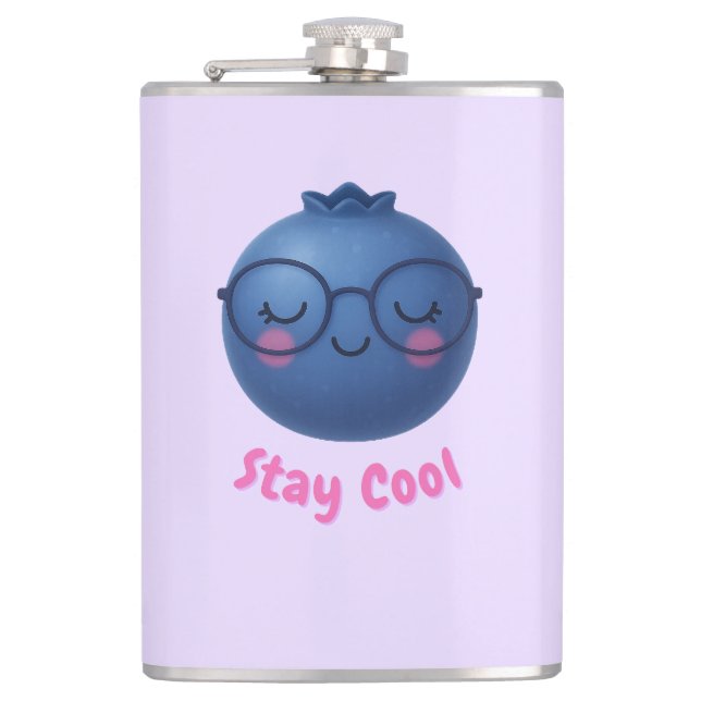 Petaca Stay Guay - Cute TropiCool Blueberry Design (Anverso)