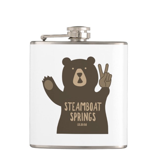 Petaca Steamboat Springs Colorado Peace Bear (Anverso)
