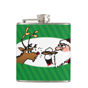Petaca Stogie Smoking Santa Funny Green Stripe Navidades