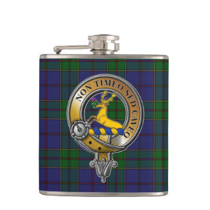 Petaca Strachan Tartan & Badge