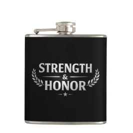 Petaca Strength and Honor Black Stainless Steel Hip Flask