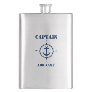 Petaca Su capitán conocido Flask Compass Anchor