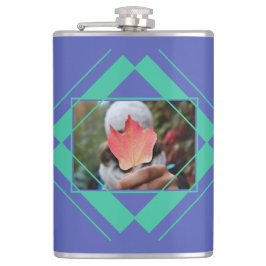 Petaca SU FOTO Y NOMBRE EN UN matraz DE Patrón Geométrico