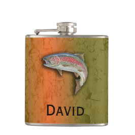 Petaca Su nombre en este frasco de la trucha arco iris