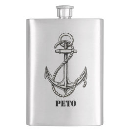 Petaca Su nombre en este frasco del ancla