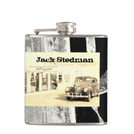 Petaca Su nombre en este frasco retro del sedán