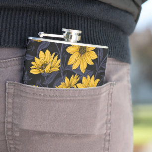 Petaca Sunroot, girasol salvaje en amarillo y azul