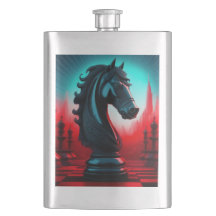 Surreal intrincada pieza de ajedrez Black Knight