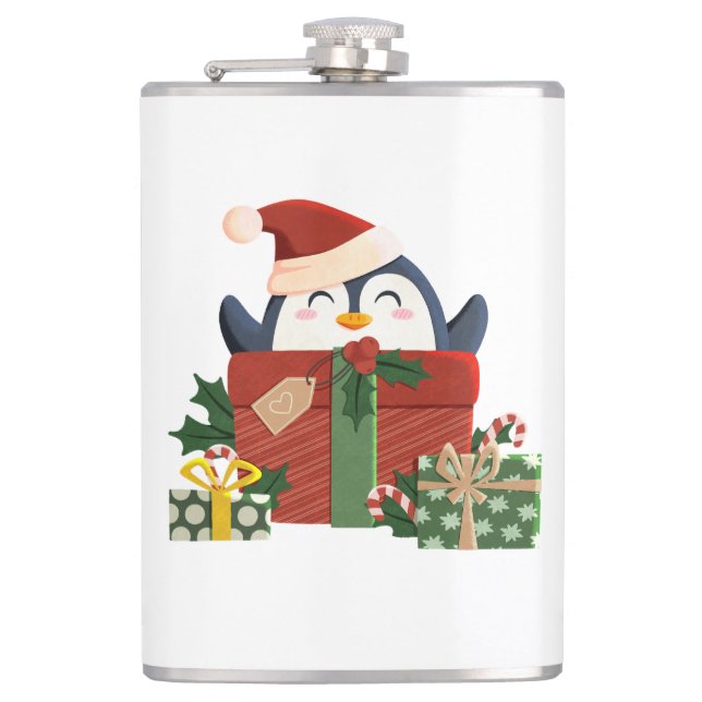 Petaca Süßer Pinguin wünscht frohe Weihnachten (Anverso)