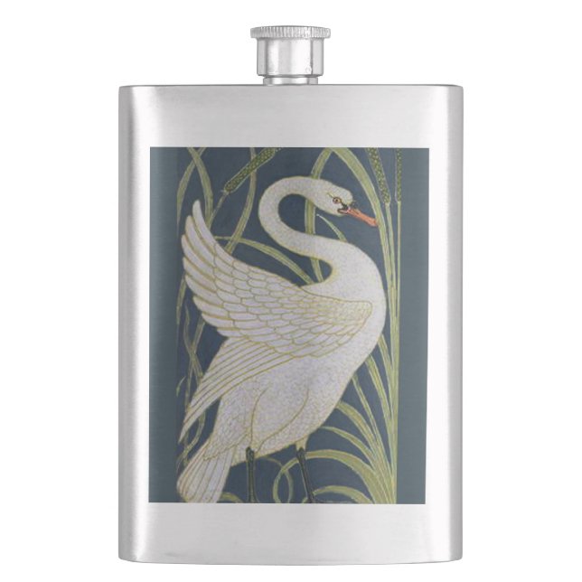 Petaca Swan Art Nouveau Dos Cisnes (Anverso)