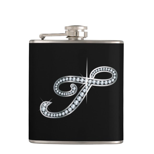 Petaca T Script "Diamond Bling" Flask (Anverso)