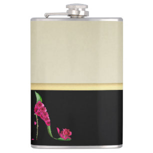 Petaca Tacón moderno elegante y femenino, negro, crema, f