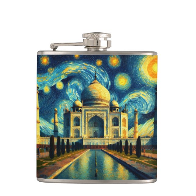 Petaca Taj Mahal India Starry Night (Anverso)