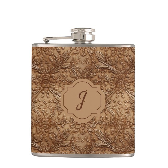 Petaca Tan Faux Tooled Leather Vinyl (Anverso)