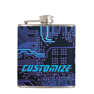 Petaca Tarjeta de circuito electrónico azul del Personali