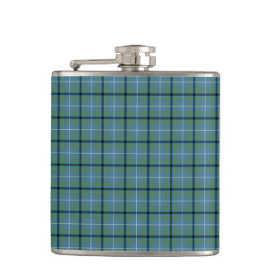 Petaca Tartán antiguo azul claro y verde del clan de