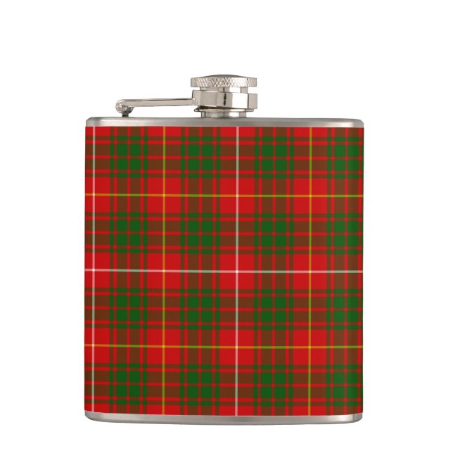 Petaca Tartan Bruce rojo verde a cuadros (Anverso)