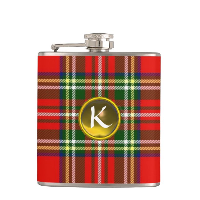 PETACA TARTAN ESCOTIZO ROJO,MONOGRAMA DE PIEDRA GEMÓNICA  (Anverso)