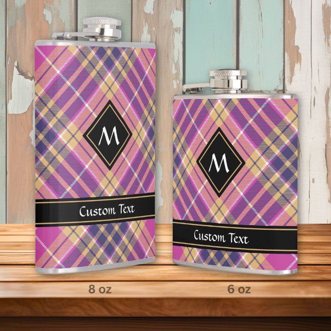 Petaca Tartan rosa, dorado y azul (Subido por el creador)