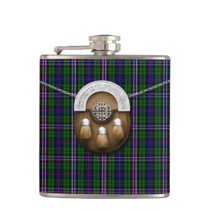 Petaca Tartán y escarcela de los montañeses de Escocia