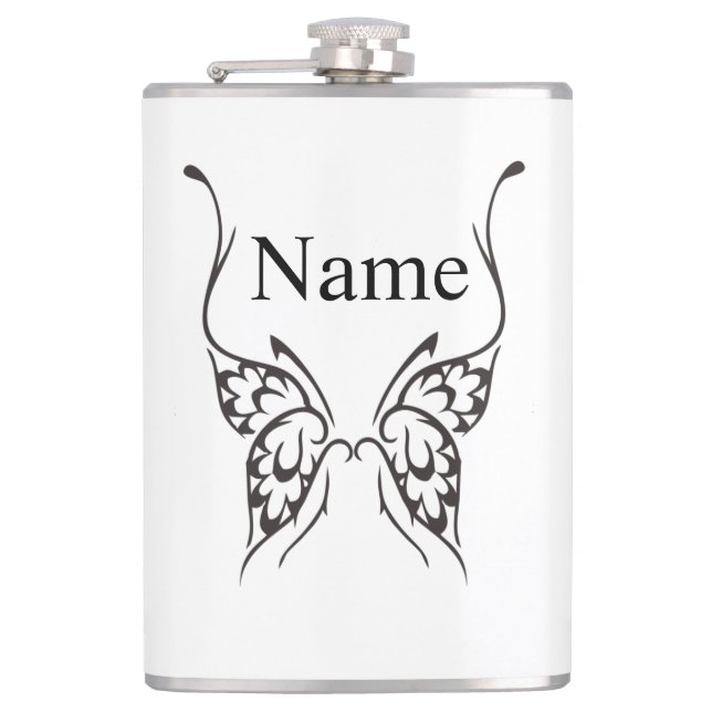 Petaca Tatuaje de mariposa estilizada Thunder_Cove (Anverso)