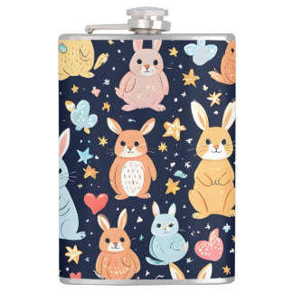 Petaca Taza con patrón adorable de animales bebé en paste