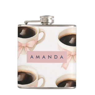 Petaca Taza de Café Personalizada con Patrón Coquette Ado