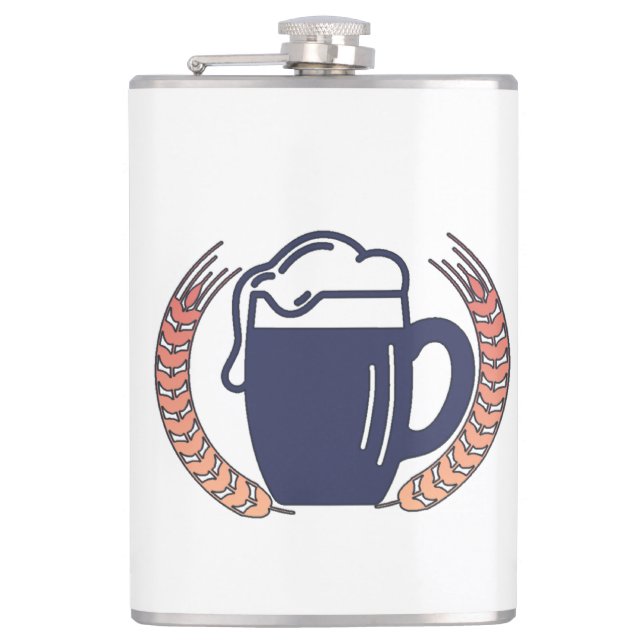 Petaca Taza de cerveza retro (Anverso)