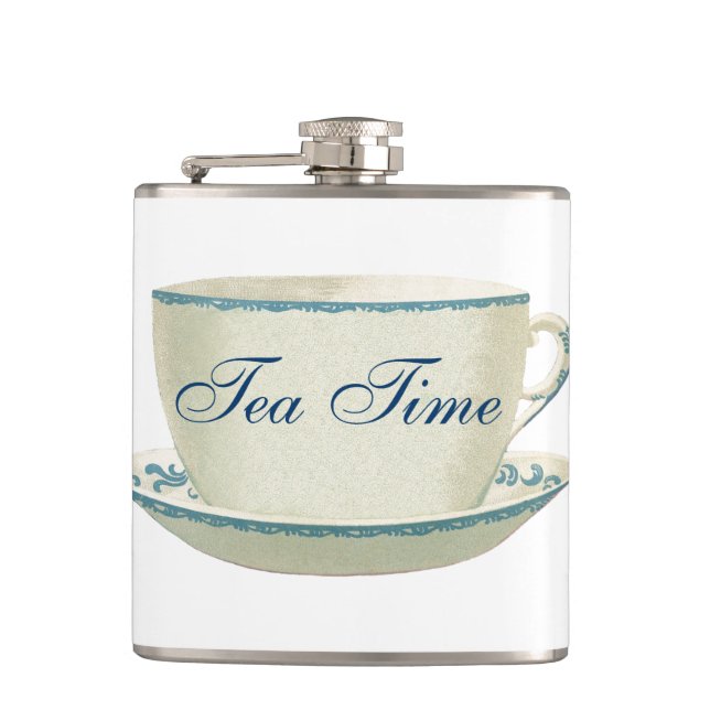 Petaca Taza de té azul del tiempo del té (Anverso)