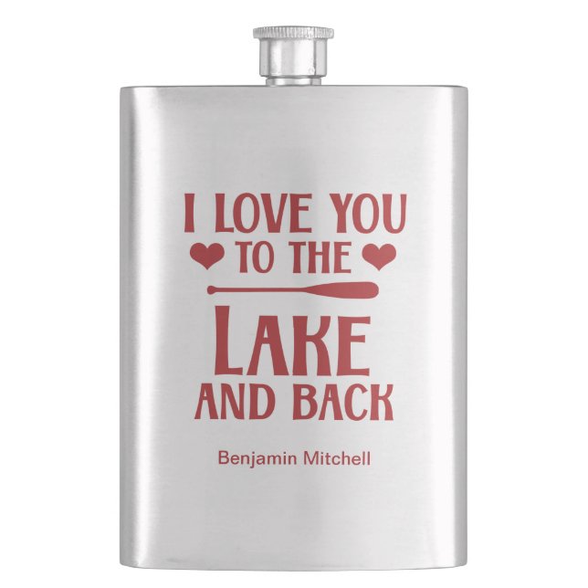 Petaca Te amo al lago y a la espalda - Día de San Valentí (Anverso)