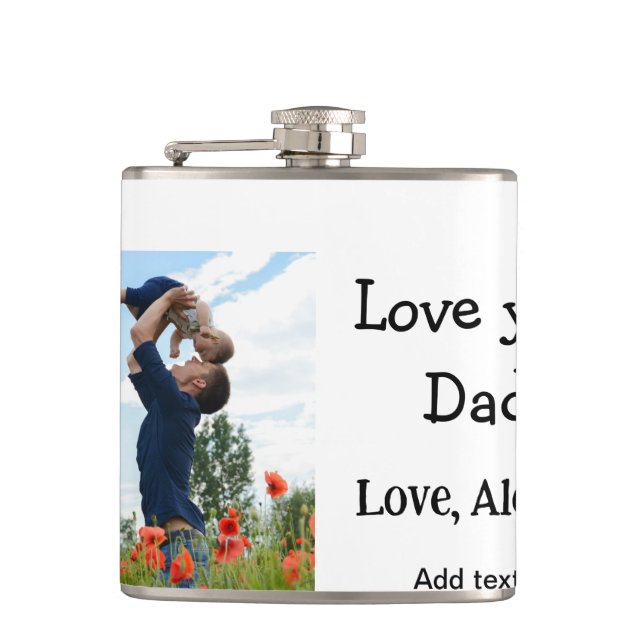 Petaca Te amo el día de papá padre elegante agregar texto (Anverso)