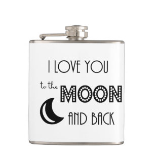 Petaca te amo hasta la luna y de vuelta negro blanco mode