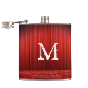 Petaca Teatro de Cortina Roja Monograma Whiskey Flask